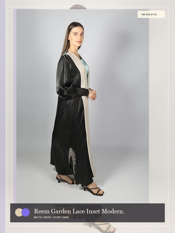 Reem Garden Lace Inset Modern Abaya