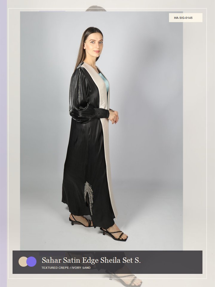 Sahar Satin Edge Sheila Set Serene Abaya