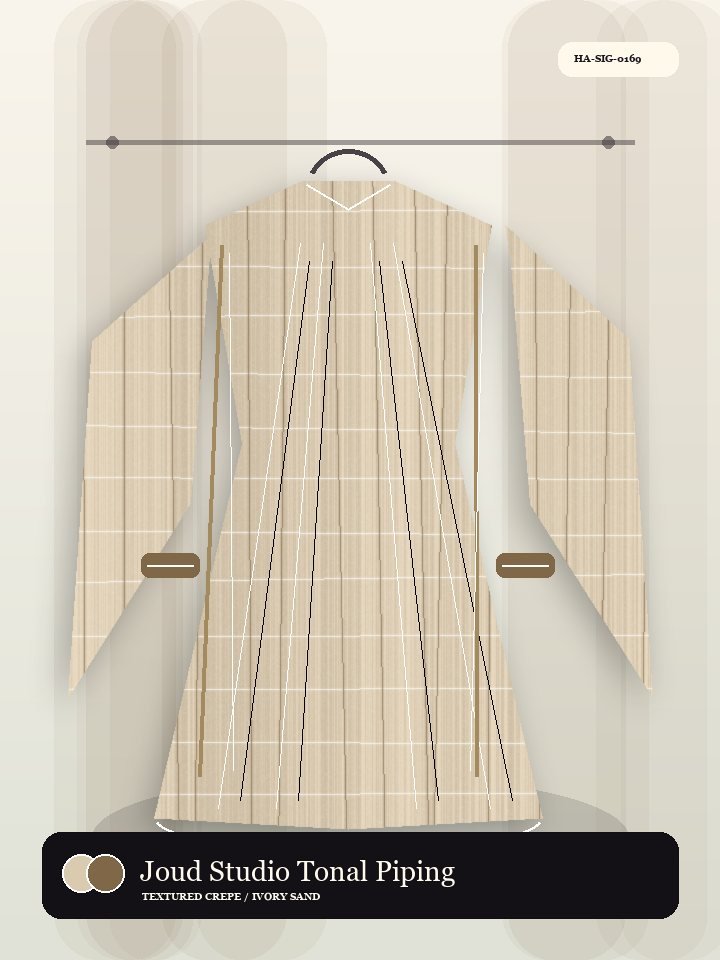 Joud Studio Tonal Piping Velvet Abaya