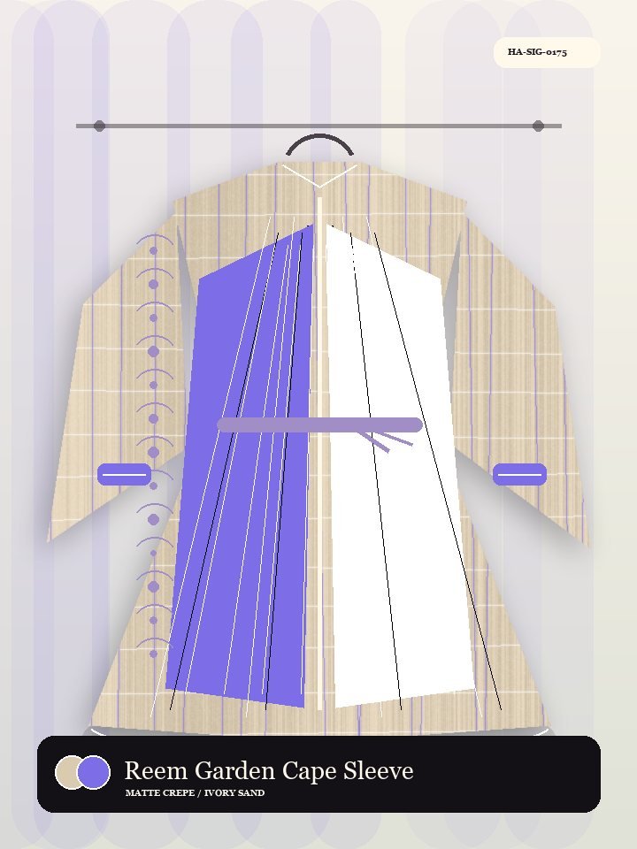 Reem Garden Cape Sleeve Pearl Abaya