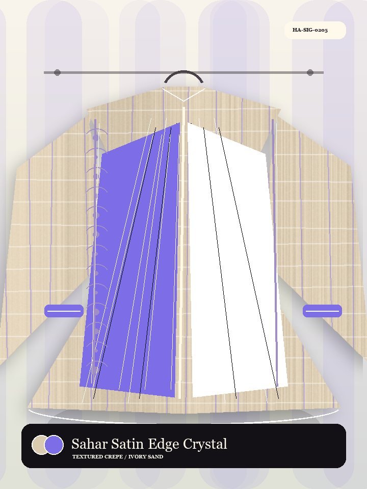 Sahar Satin Edge Crystal Line Royal Abaya