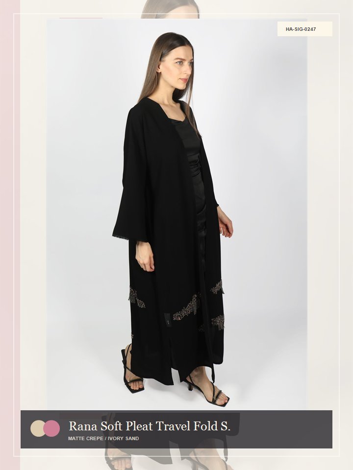 Rana Soft Pleat Travel Fold Serene Abaya