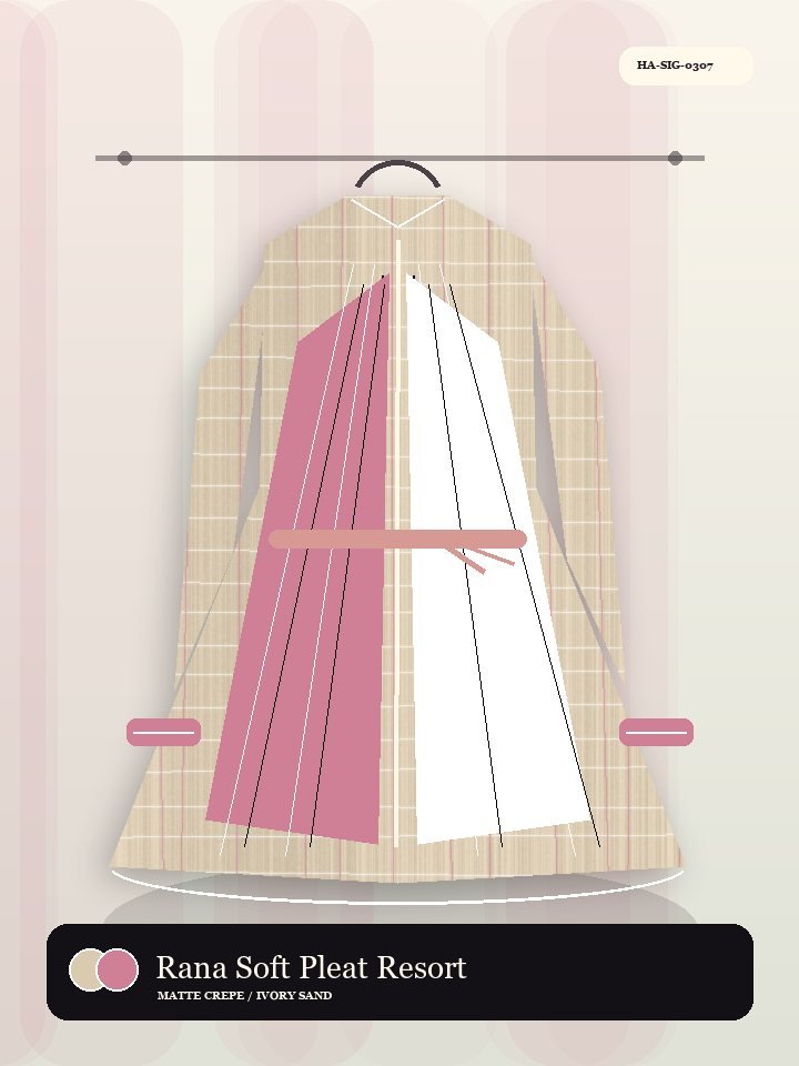 Rana Soft Pleat Resort Tie Royal Abaya
