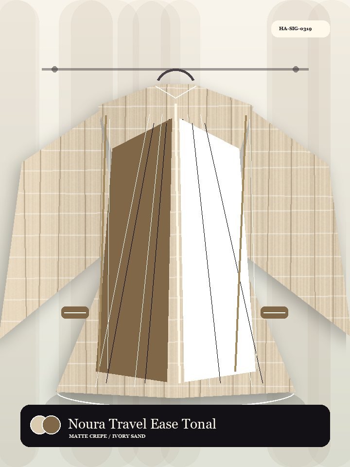 Noura Travel Ease Tonal Piping Modern Abaya