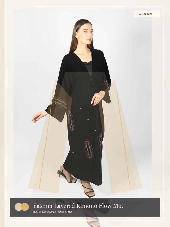 Yasmin Layered Kimono Flow Modern Abaya