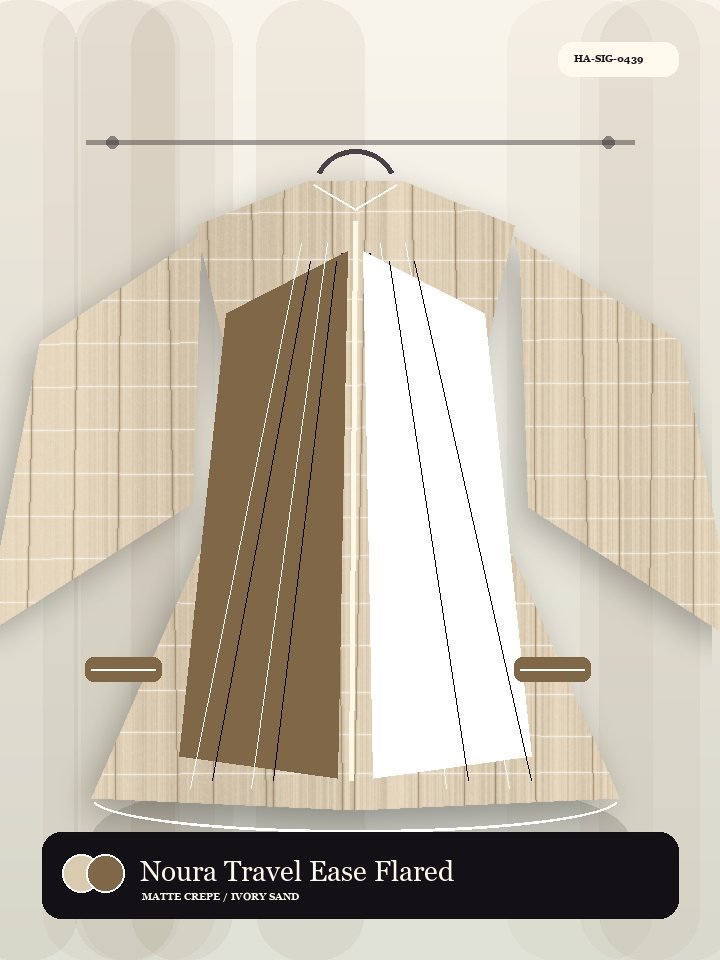 Noura Travel Ease Flared Sleeve Silk Abaya