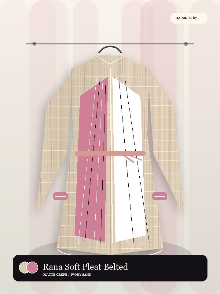 Rana Soft Pleat Belted Wrap Celeste Abaya