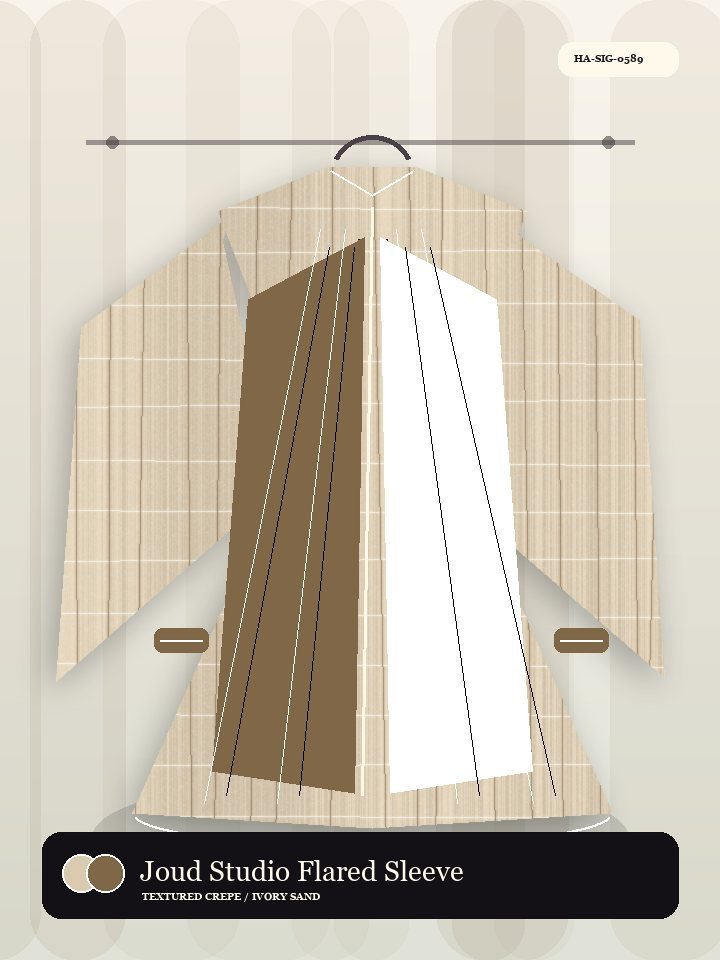 Joud Studio Flared Sleeve Celeste Abaya