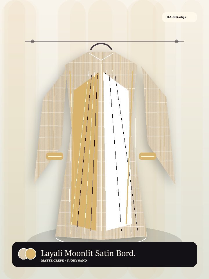 Layali Moonlit Satin Border Dawn Abaya