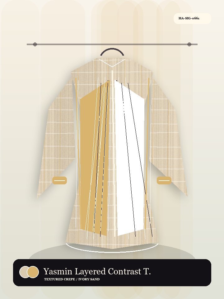 Yasmin Layered Contrast Trim Boutique Abaya