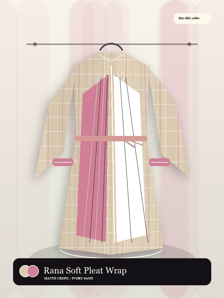 Rana Soft Pleat Wrap Front Heritage Abaya