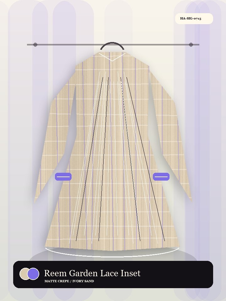 Reem Garden Lace Inset Royal Abaya