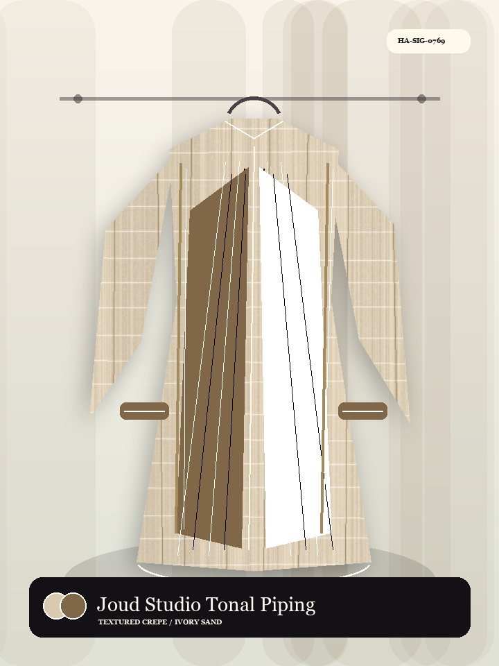 Joud Studio Tonal Piping Heritage Abaya