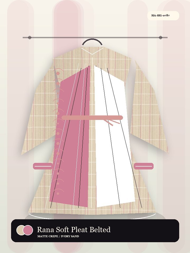 Rana Soft Pleat Belted Wrap Pearl Abaya
