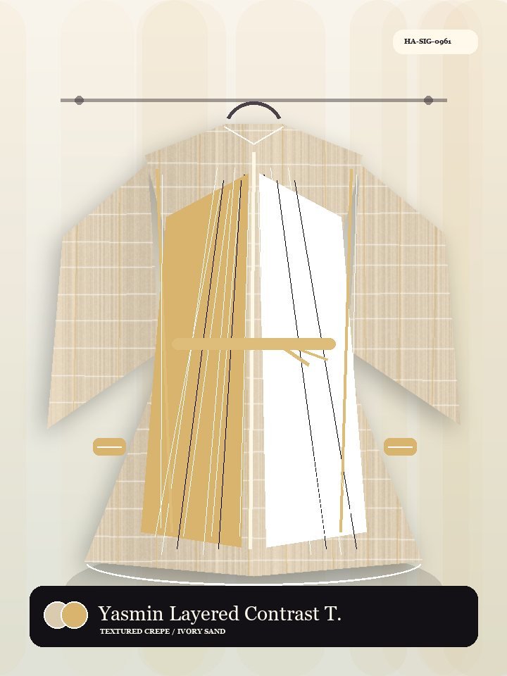 Yasmin Layered Contrast Trim Serene Abaya