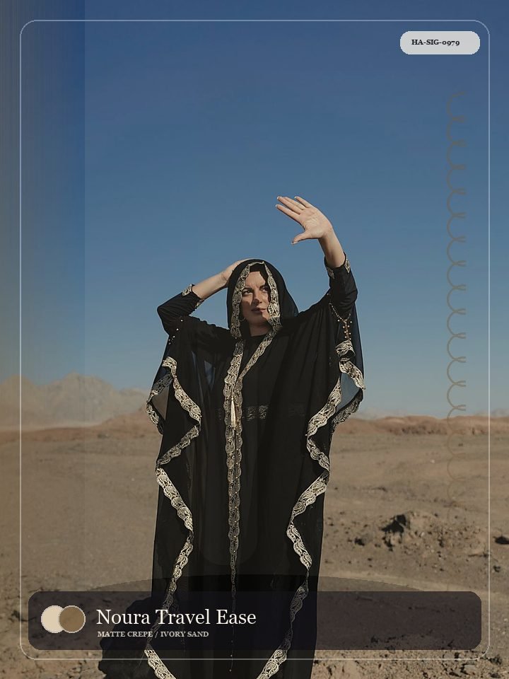 Noura Travel Ease Scallop Edge Nocturne Abaya