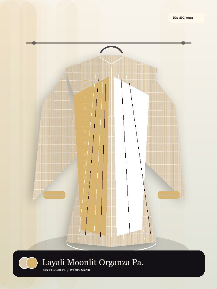 Layali Moonlit Organza Panel Pearl Abaya