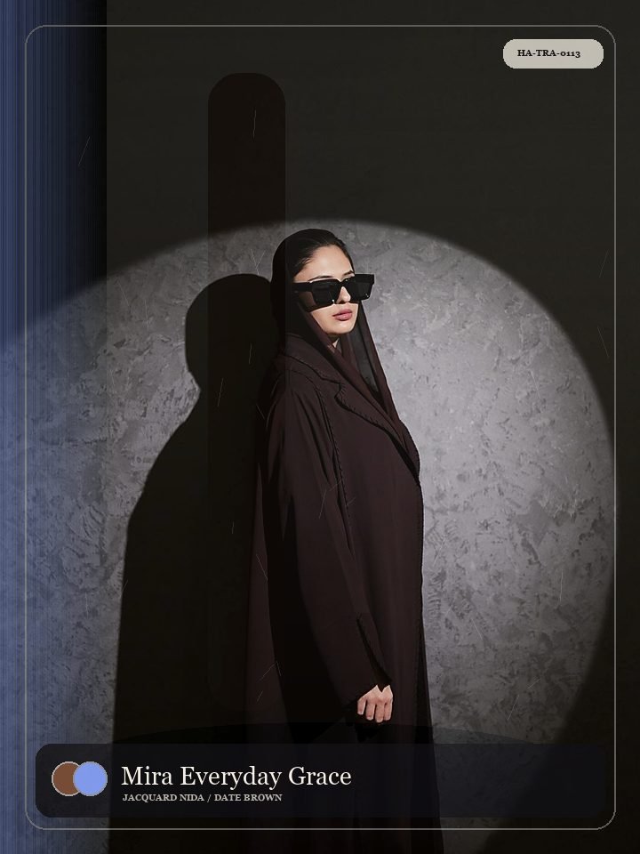 Mira Everyday Grace Draped Pocket Celeste Abaya