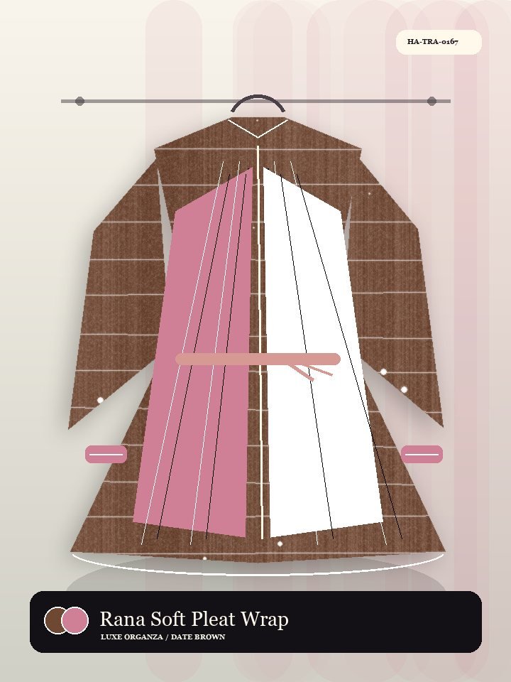 Rana Soft Pleat Wrap Front Silk Abaya
