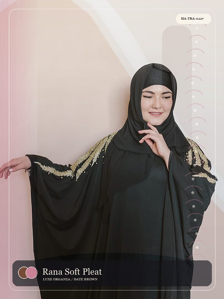 Rana Soft Pleat Panel Embroidery Eid Abaya