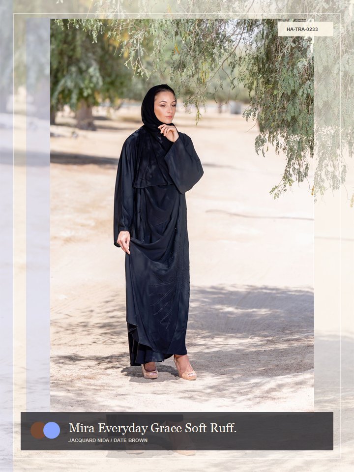 Mira Everyday Grace Soft Ruffle Oasis Abaya