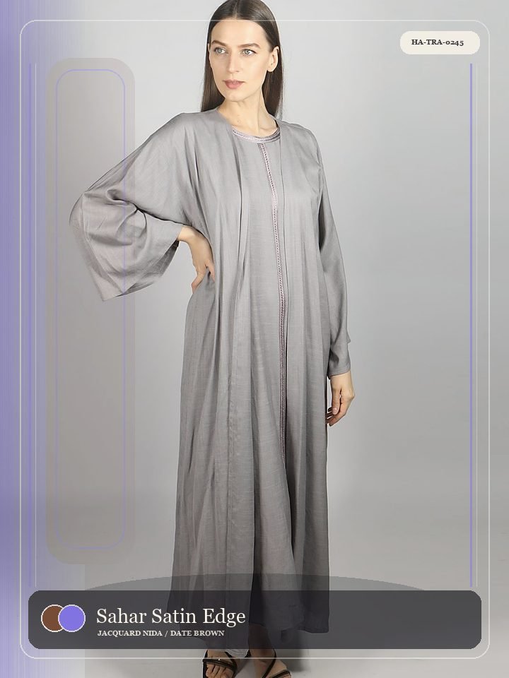 Sahar Satin Edge Sheila Set Dune Abaya