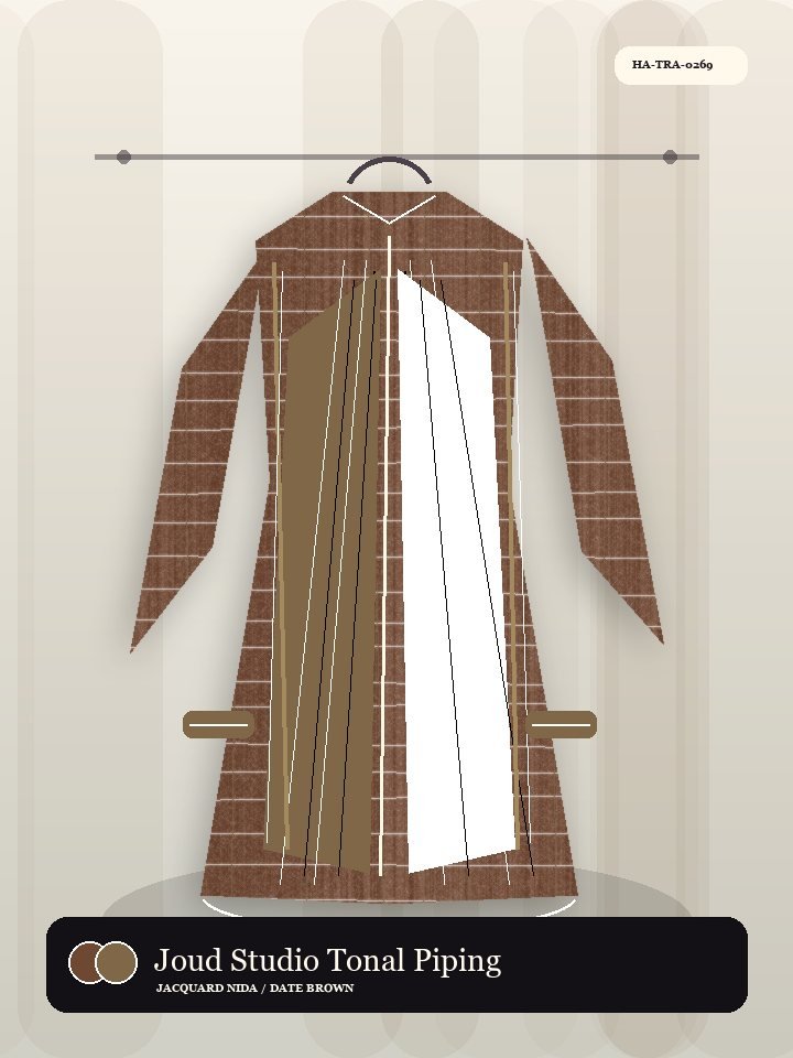 Joud Studio Tonal Piping Silk Abaya