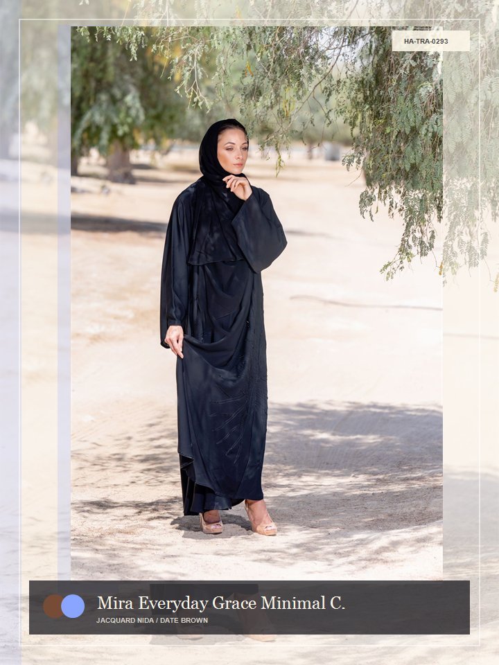 Mira Everyday Grace Minimal Collar Heritage Abaya