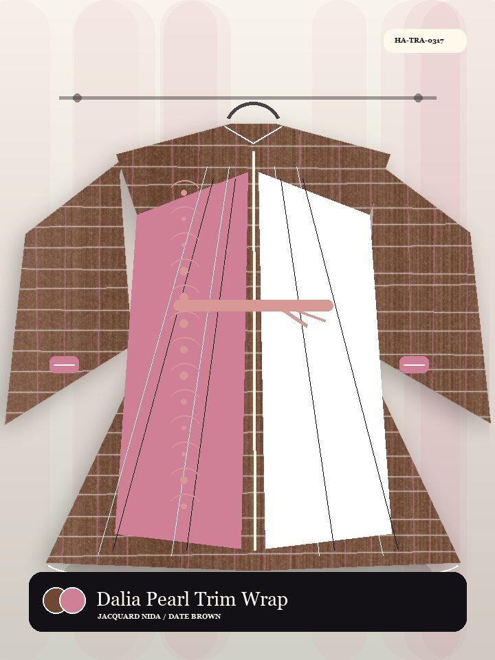 Dalia Pearl Trim Wrap Front Celeste Abaya