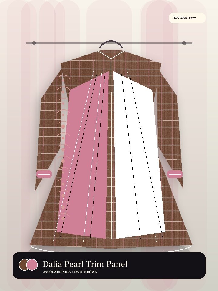 Dalia Pearl Trim Panel Embroidery Avenue Abaya