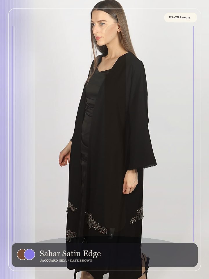 Sahar Satin Edge Cape Sleeve Luminous Abaya