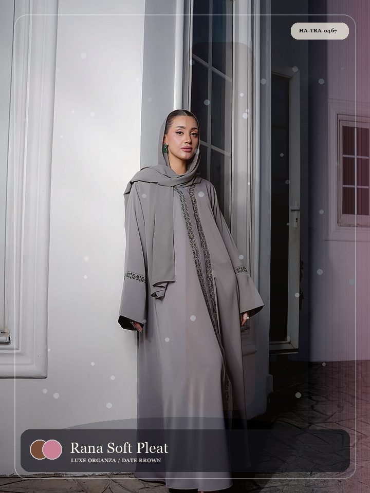 Rana Soft Pleat Wrap Front Signature Abaya