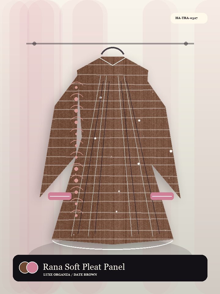 Rana Soft Pleat Panel Embroidery Luminous Abaya