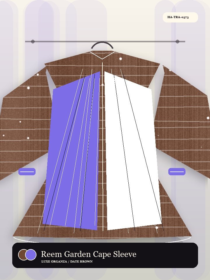 Reem Garden Cape Sleeve Silk Abaya