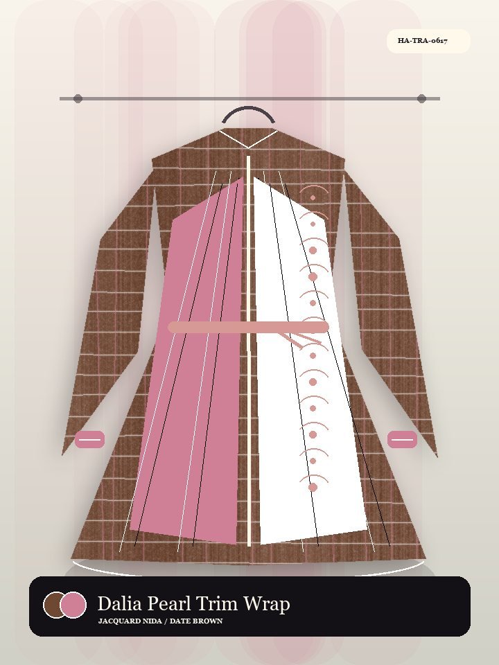 Dalia Pearl Trim Wrap Front Pearl Abaya