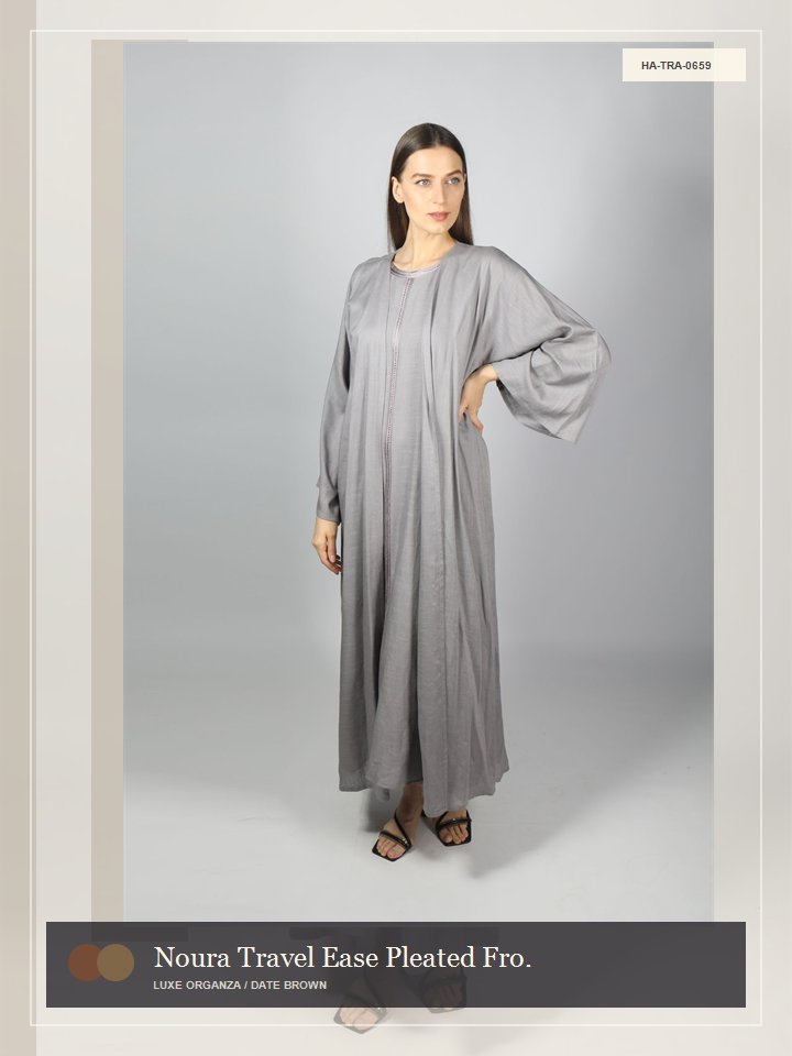 Noura Travel Ease Pleated Front Modern Abaya
