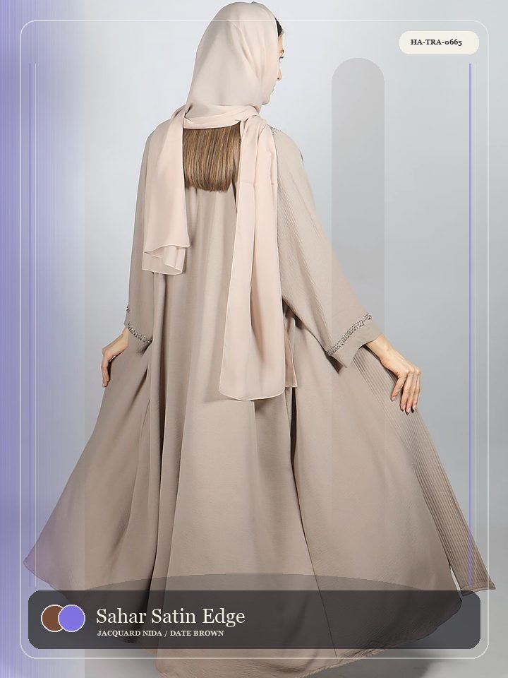 Sahar Satin Edge Lace Inset Dawn Abaya