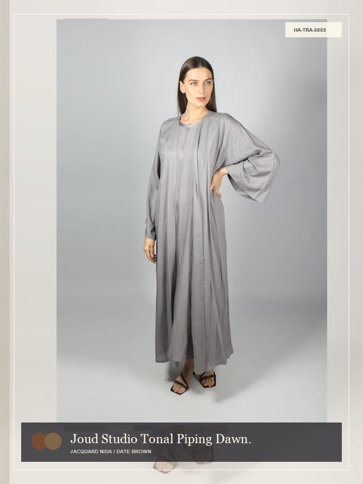 Joud Studio Tonal Piping Dawn Abaya