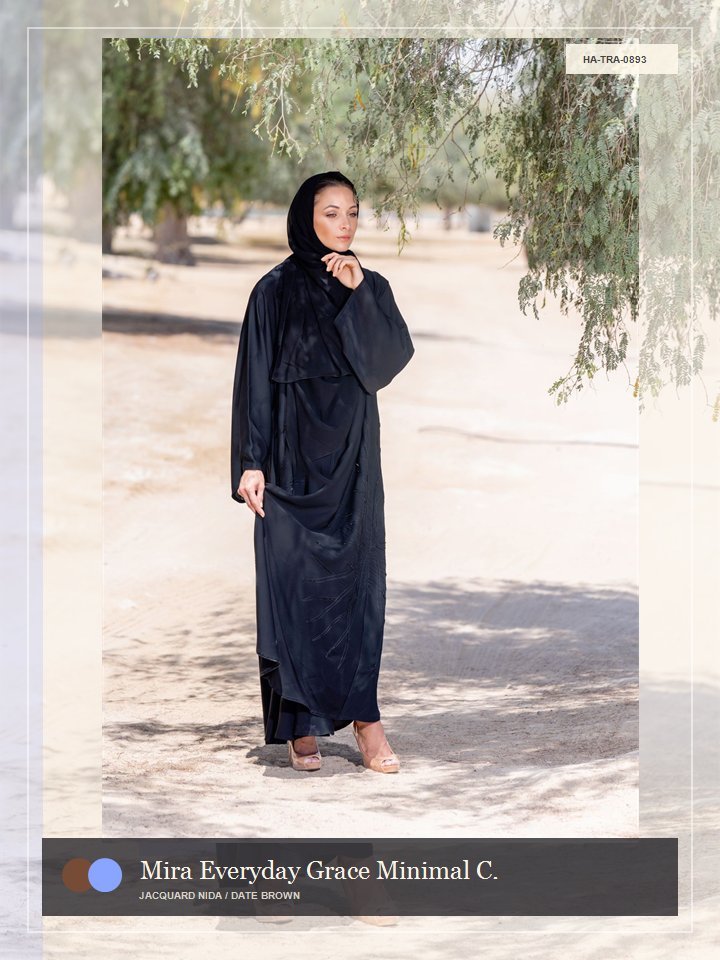 Mira Everyday Grace Minimal Collar Serene Abaya