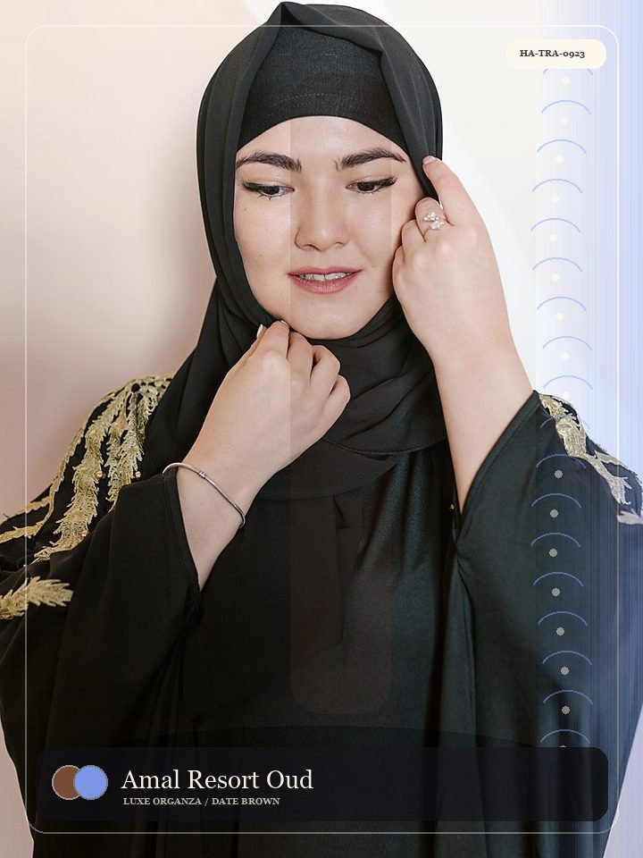 Amal Resort Oud Button Pearl Abaya