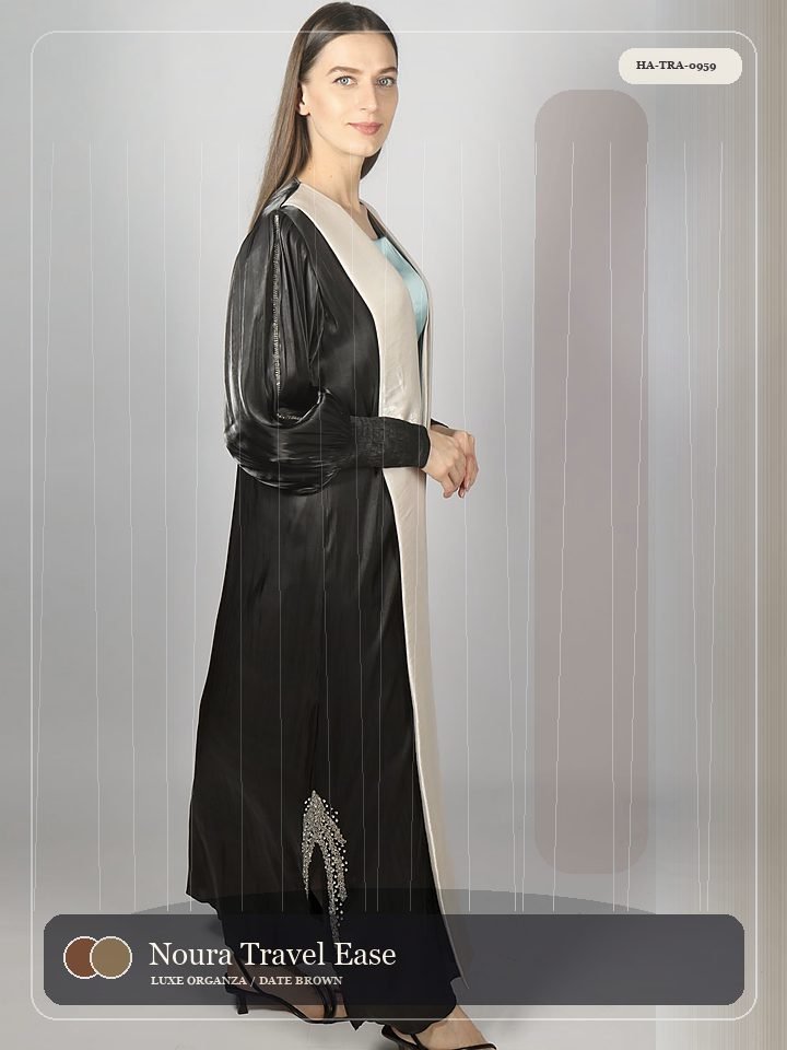 Noura Travel Ease Pleated Front Dune Abaya