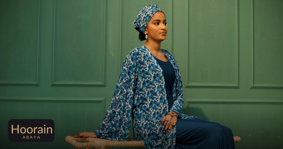 Styling Layered Abayas Abu Dhabi: An Evening Guide - elegant portrait of a woman in abaya with floral print