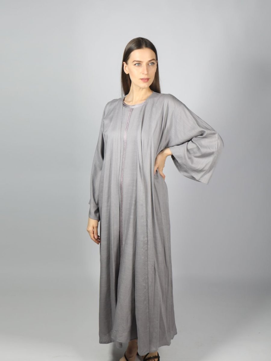 Dana Dune Flow Flared Sleeve Silk Abaya