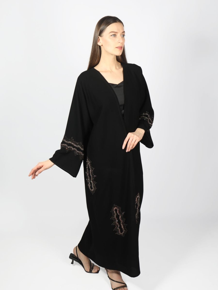 Maha Bridal Glow Organza Panel Velvet Abaya